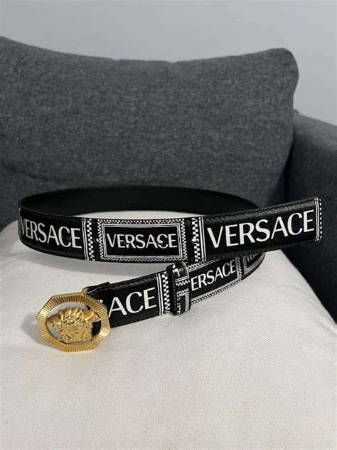 versace 90s vintage logo belt|versace reversible belt.